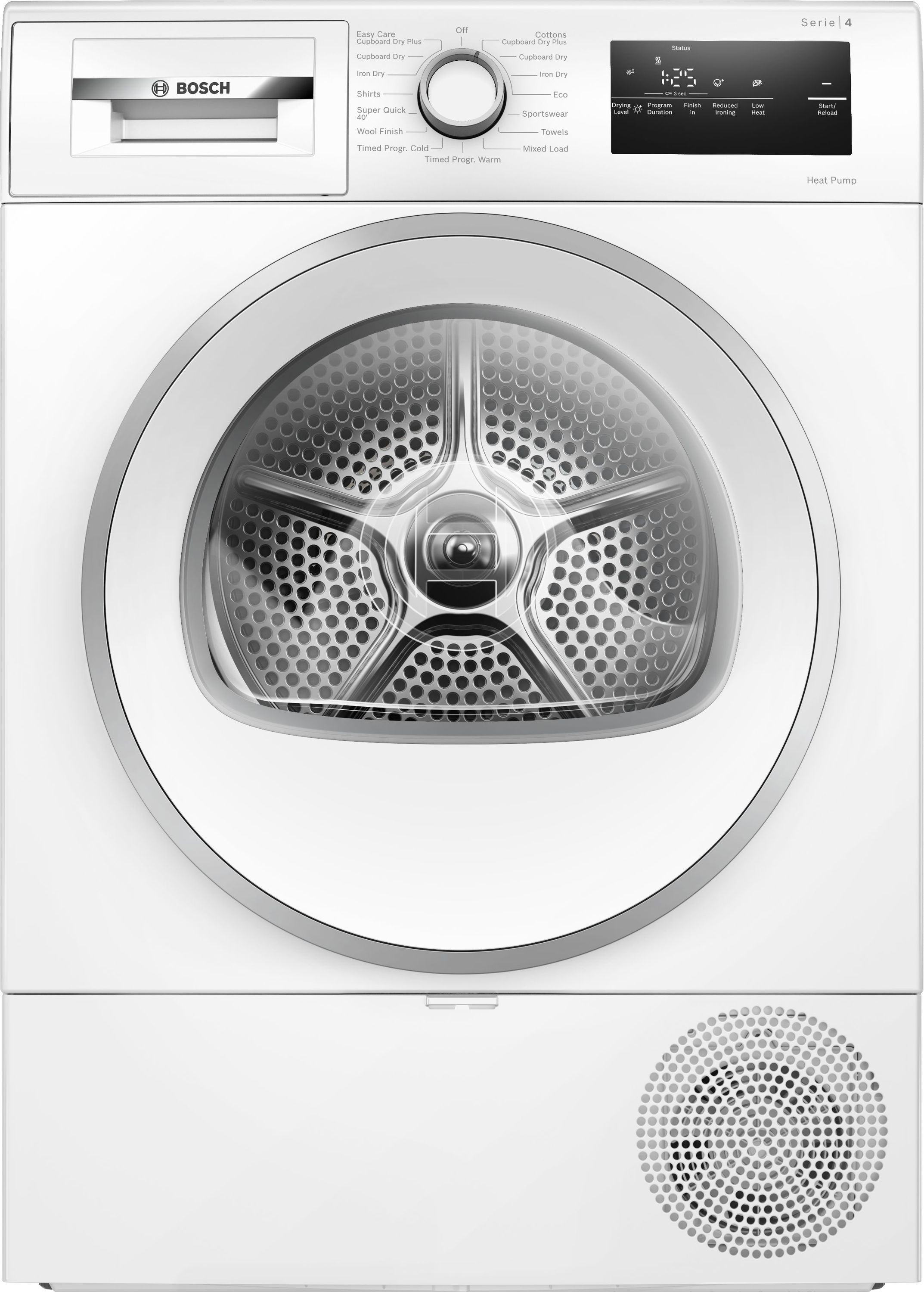 Bosch 8 kg Heat Pump Tumble Dryer - White - AutoDry, AntiVibration, Super Quick 40