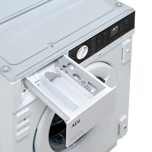 AEG 6000 AutoSense LFX6G7434BI Integrated 7kg Washing Machine with 1400 rpm - White - Detergent tray shot
