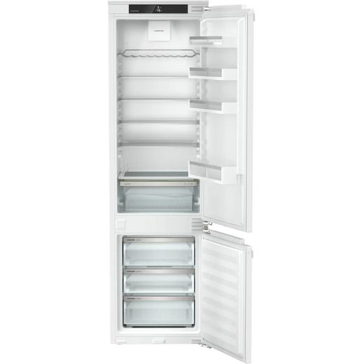 Liebherr Pure ICNd5603 194cm Integrated Frost Free Fridge Freezer - White - Front with door open shot