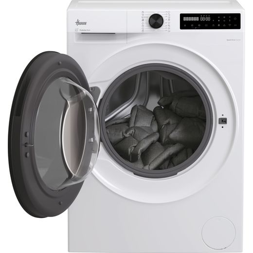 Hoover Pro Wash&Dry Series 5 HBWP 4128BL8-80 Wifi Connected / Washer Dryer with 1400 rpm - White - Front with door open shot