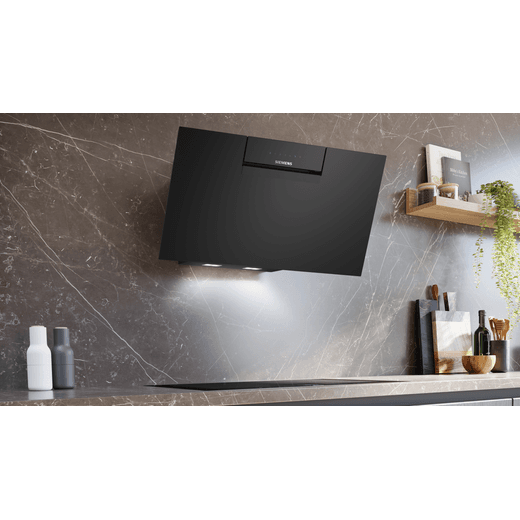 Siemens LC87KFN60B Chimney Cooker Hood - Black - Cooker hood in kitchen shot