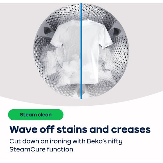 Beko BW1O3821W 8kg Washing Machine with 1200 rpm - White - AO Annotation - SteamCure