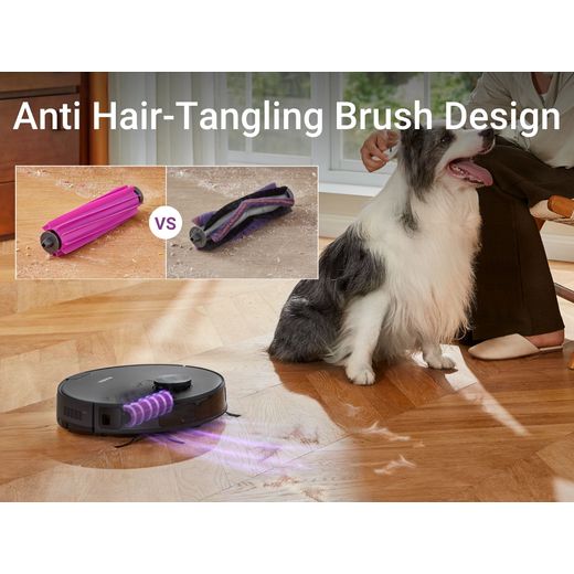Eureka E20 Robotic Vacuum Cleaner - Graphite / Purple - Annotation - anti tangle shot