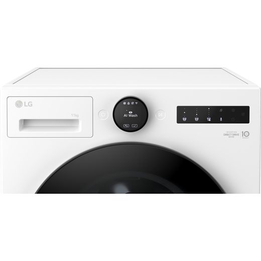 LG VX70 Series AI Direct Drive™ F4X7011TWB 11kg Washing Machine with 1400 rpm - White - Control panel shot