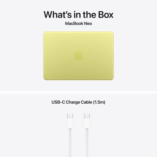 Apple MacBook Neo, - Citrus - Annotation - Whats in the box