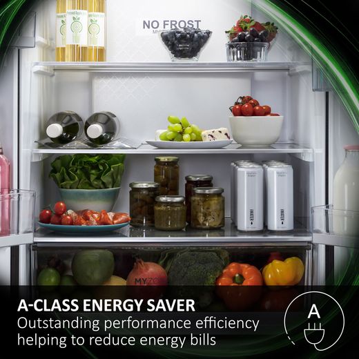 Haier 70/30 Total No Frost Fridge Freezer - Silver  - Annotation - Energy rating shot