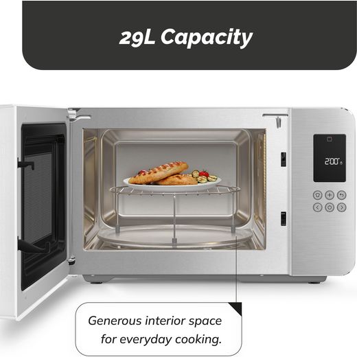 Smeg Collezione MOC01WHMUK 26 Litre 30cm High, Freestanding Small Microwave With Grill - White - Annotation - capcity