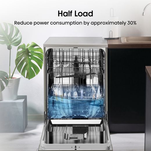 Hisense Standard Dishwasher - Stainless Steel - Annotation - Half Load