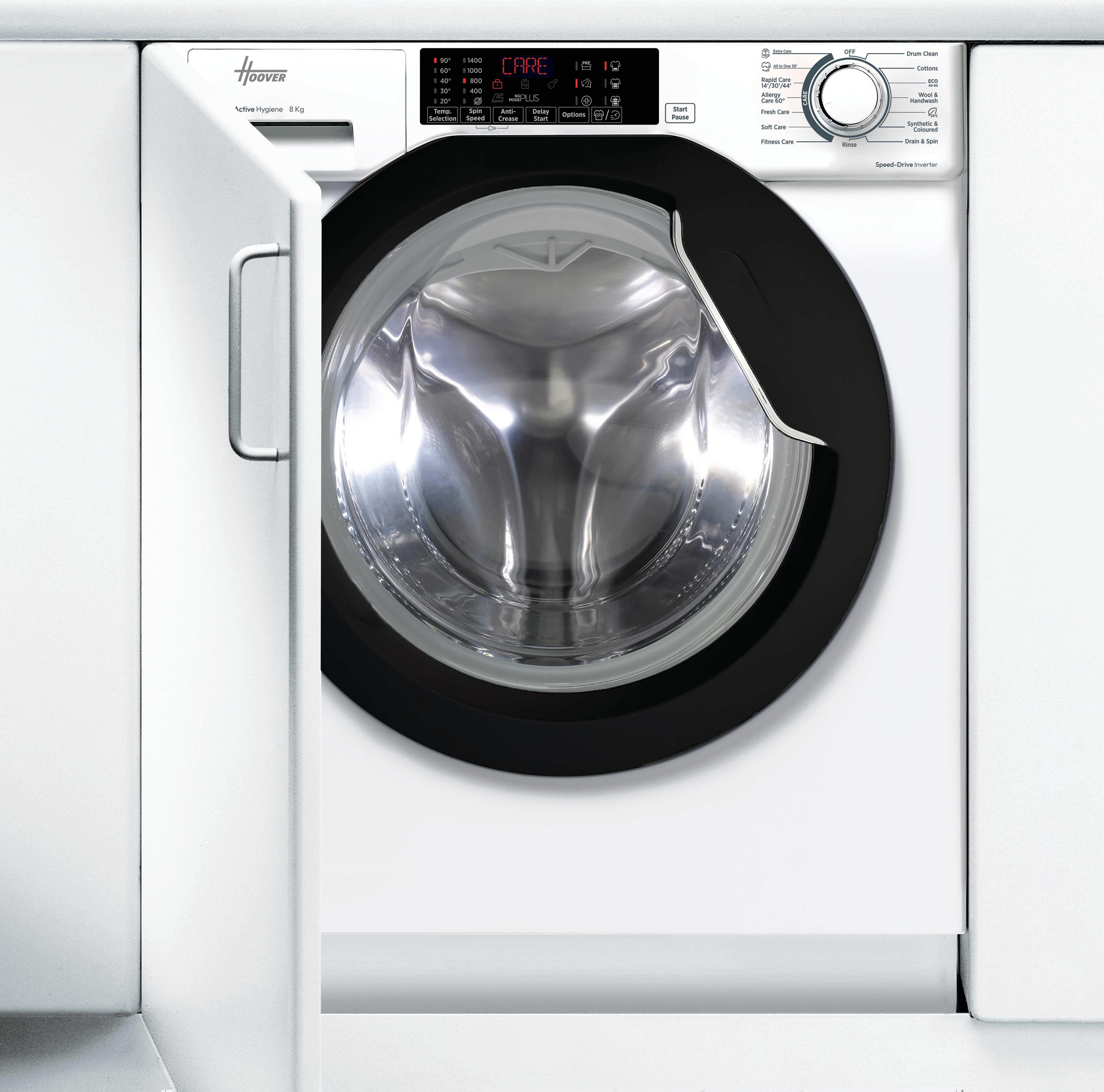 Image of Hoover H-WASH 300 PRO HBWS 484DMBW5-80 Integrated 8kg Washing Machine with 1400 rpm - White - A Rated, White