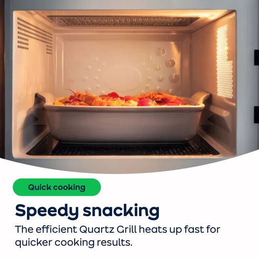 Hotpoint MF25GIXH Built In Microwave With Grill - Stainless Steel Effect - Annotation - Quartz grill shot