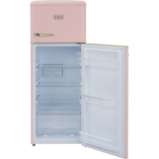 CDA Fridge Freezer - Pink - Front fridge door open shot
