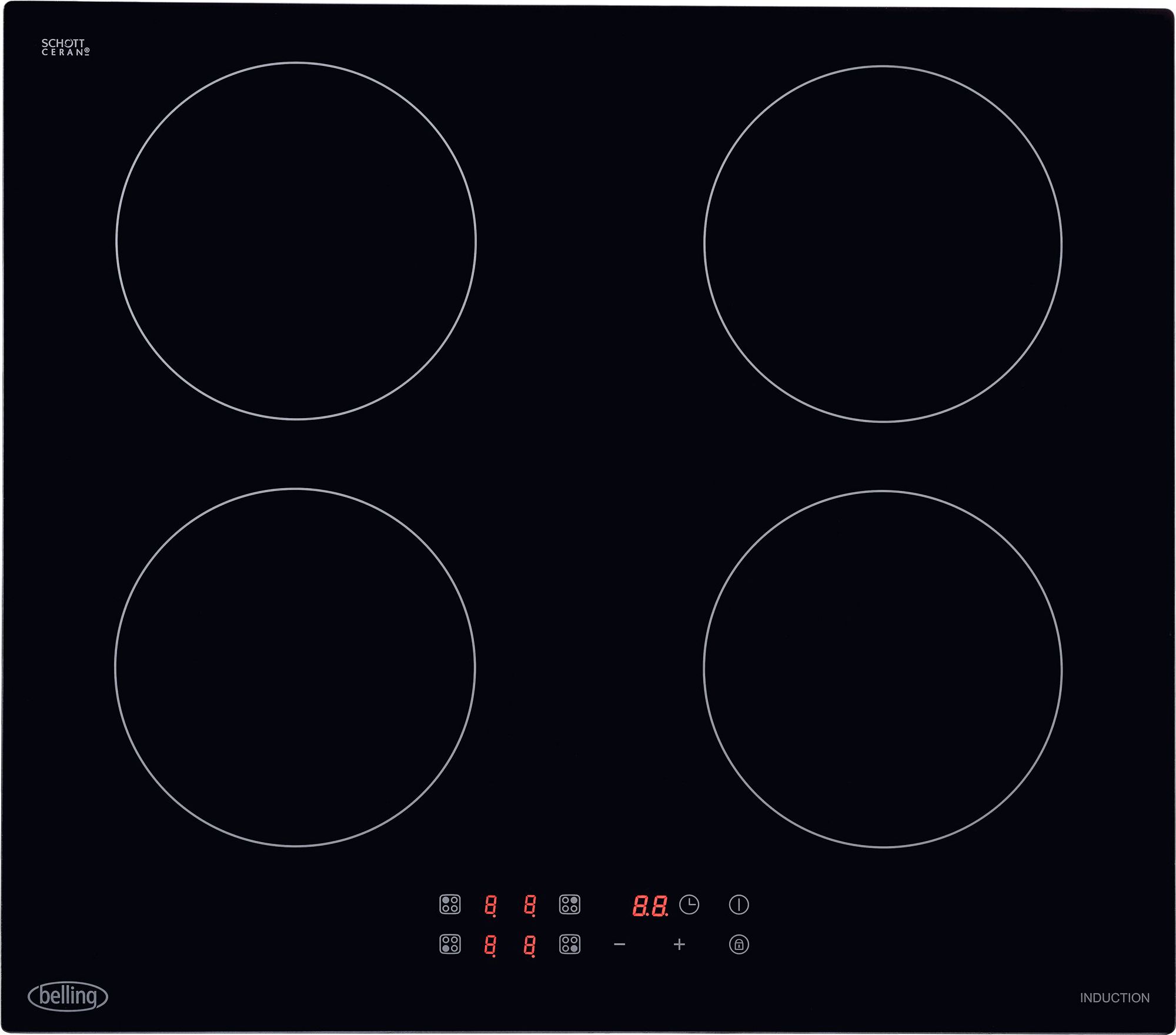 Image of Belling IHT6013 59cm Induction Hob - Black, Black