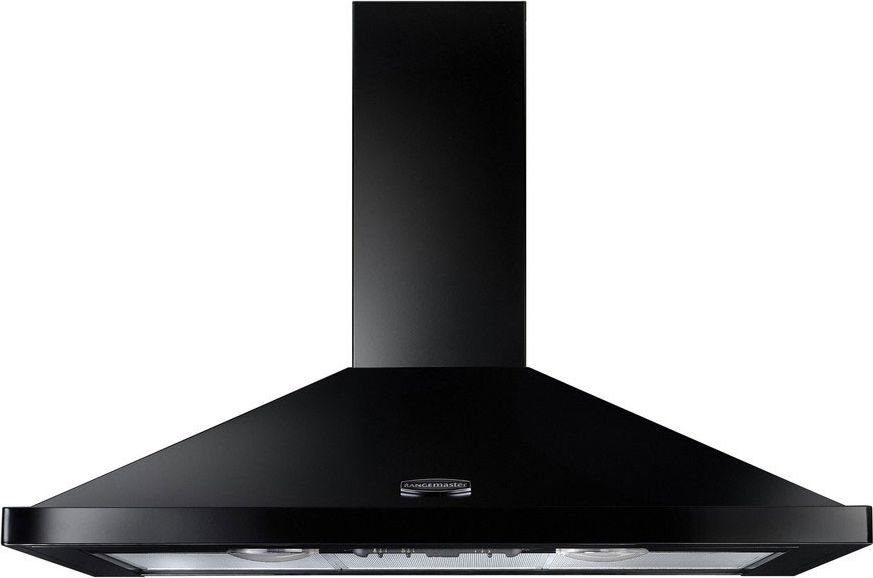 Image of Rangemaster LEIHDC110BC 110cm Chimney Cooker Hood - Black / Chrome, Black