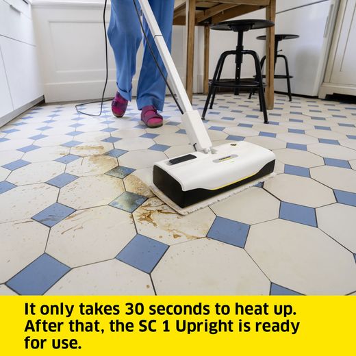 Kärcher 1.513-561.0 Steam Mop with up to Minutes Run Time - White - Annotation - 30 second heat up