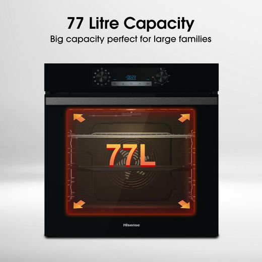 Hisense Electric Single Oven - Black - Annotation - 77 Litre Capacity