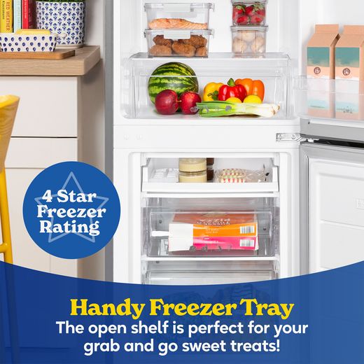 Russell Hobbs RH143FF492E1SS 14cm 70/30 Fridge Freezer - Stainless Steel - Annotation - handy freezer tray shot