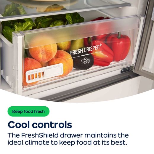 Hotpoint HPK2 6493 XP5UK V 192cm 60/40 Frost Free Fridge Freezer - Brushed Steel  - AO Annotation - FreshShield