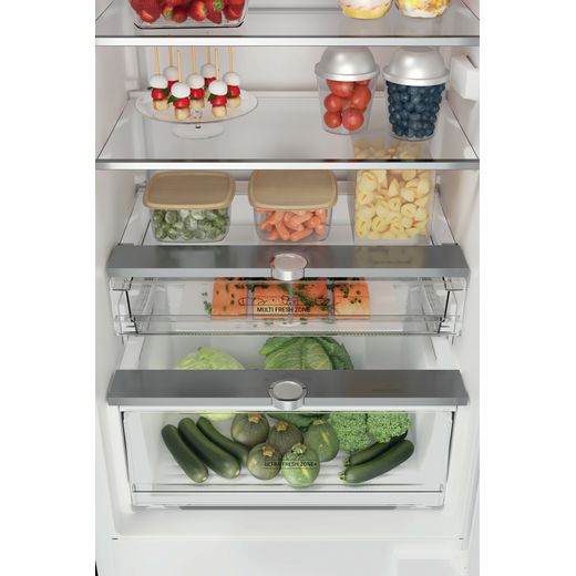 Hotpoint Integrated 70/30 Total No Frost Fridge Freezer - White - Close up inside shot