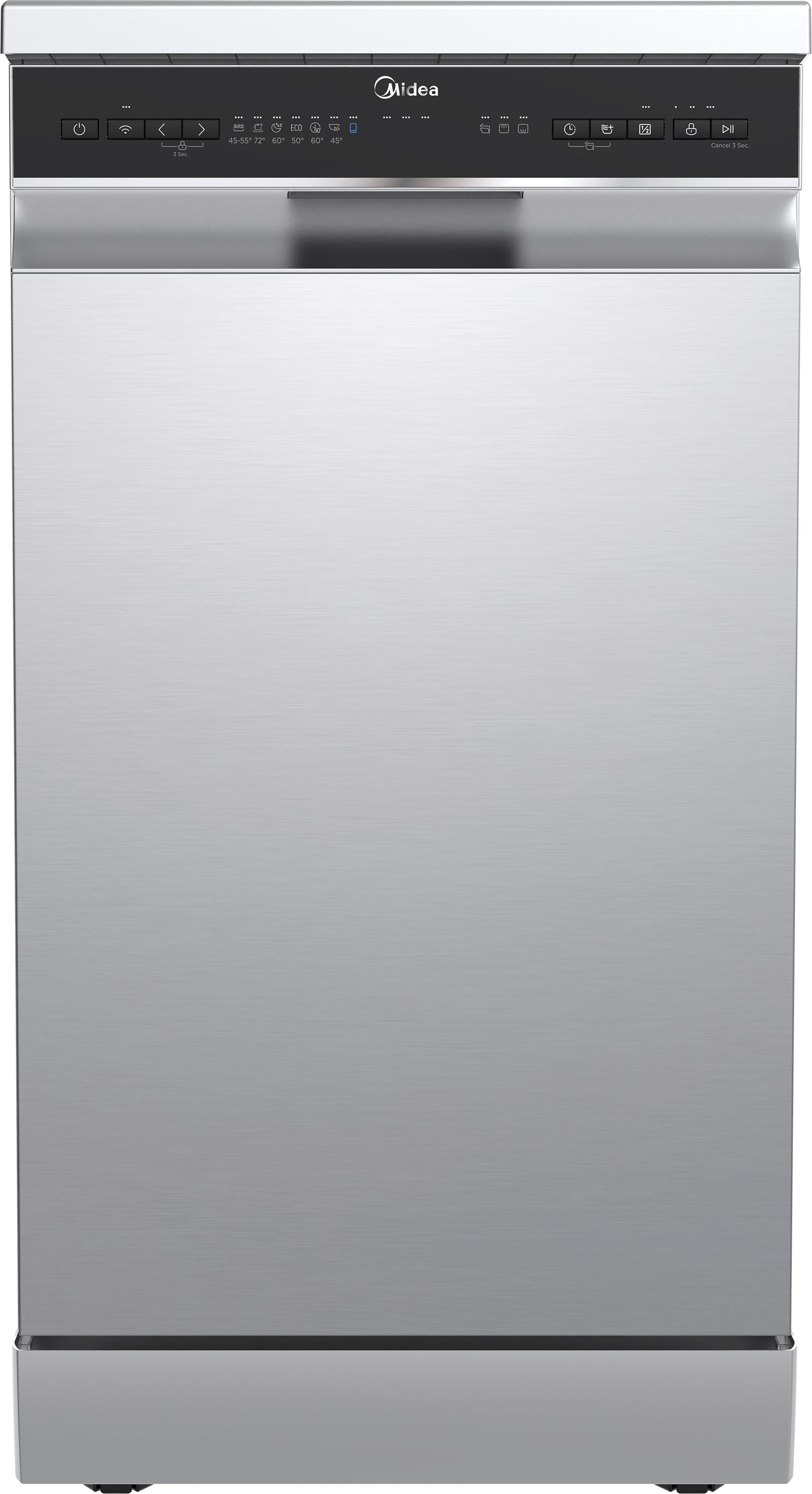 Midea Slimline Dishwasher - 10 Place Settings - Stainless Steel - WiFi Connected