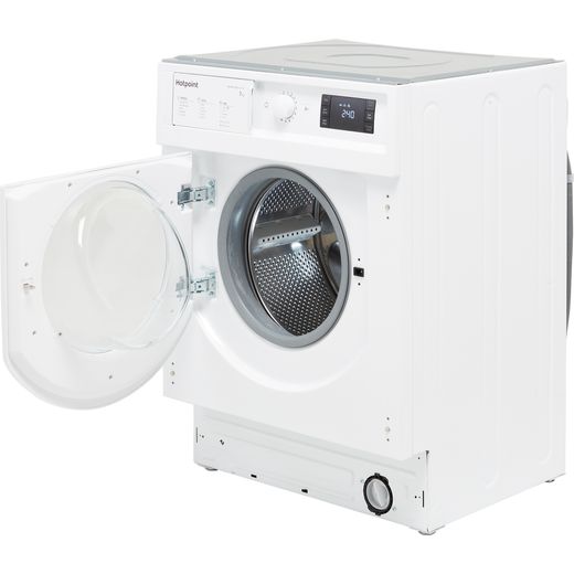 Hotpoint Integrated 7Kg Washing Machine - White - Door open