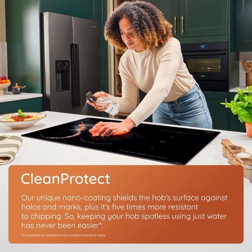 Hotpoint HTX6014DCF 59cm Induction Hob - Black - Annotation - CleanProtect
