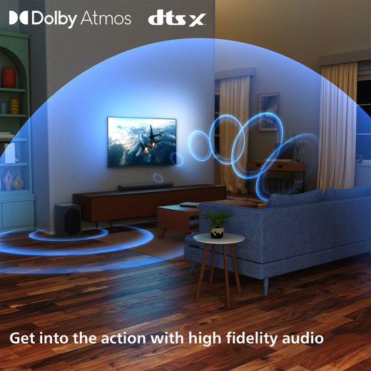 Philips TAB6100/10 Bluetooth 2.1 Soundbar - Grey - Annotation - High fidelity audio