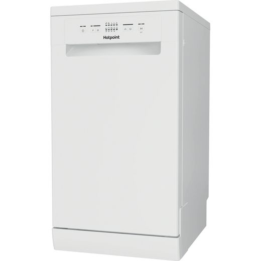 Hotpoint Slimline Dishwasher - White - Left perspective