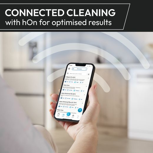 Hoover Integrated Slimline Dishwasher - Silver Control Panel with Fixed Door Fixing Kit - Annotation - hOn app