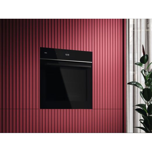 AEG ProAssist Built In Electric Single Oven - Black - Oven in kitchen shot