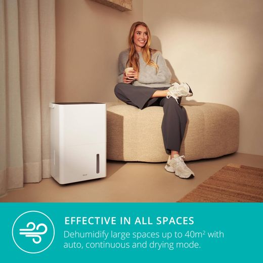 Duux Bora Smart Dehumidifier - White - Annotation - All spaces shot