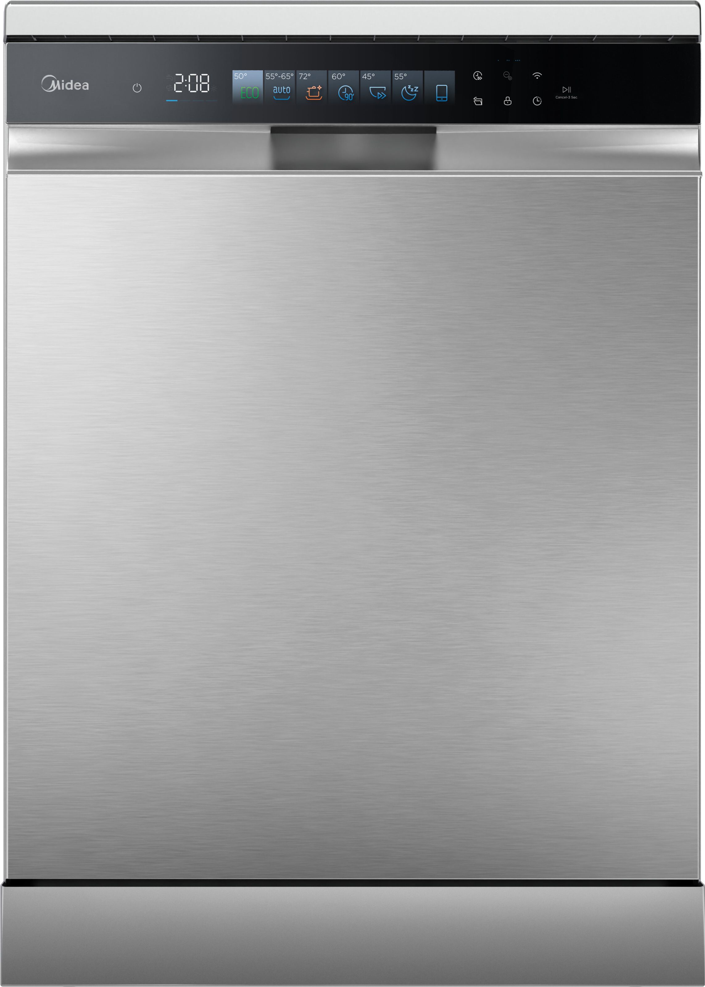 Midea MDWEF1433G(SS)-WG-UK Freestanding Dishwasher - 14 Place Settings - Stainless Steel - WiFi Enabled