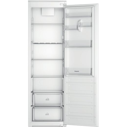 Hotpoint HTSD18A011A1 Integrated Upright Fridge - Sliding Door Fixing Kit - White - Front with door open shot 
