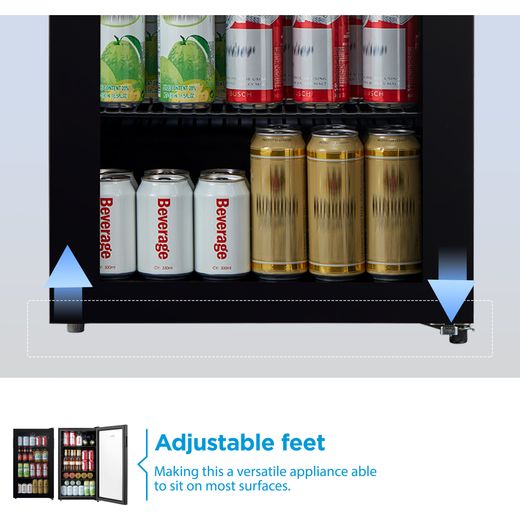 Midea Wine Cooler - Black - annotation - adjustable feet shot