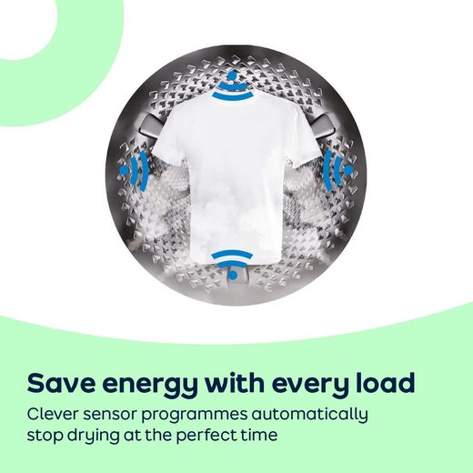 Beko SteamCure RecycledTub® 8Kg / 5Kg Washer Dryer - Graphite - Annotation - Sensor drying