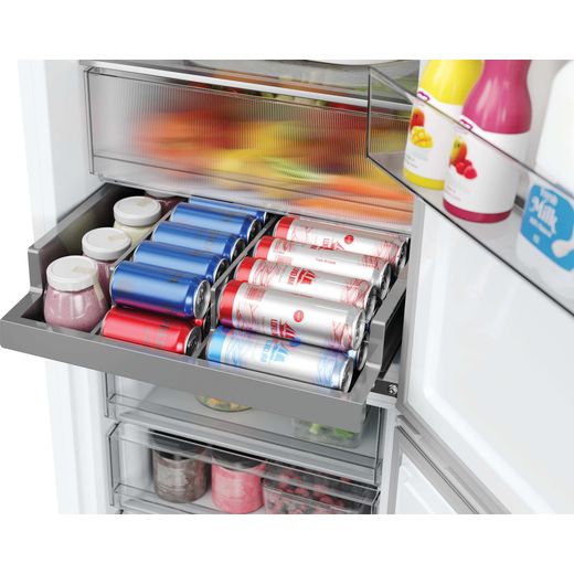Hoover HONCQ3T518ENWK 185cm 50/50 Frost Free Fridge Freezer - White - close up drawer shot