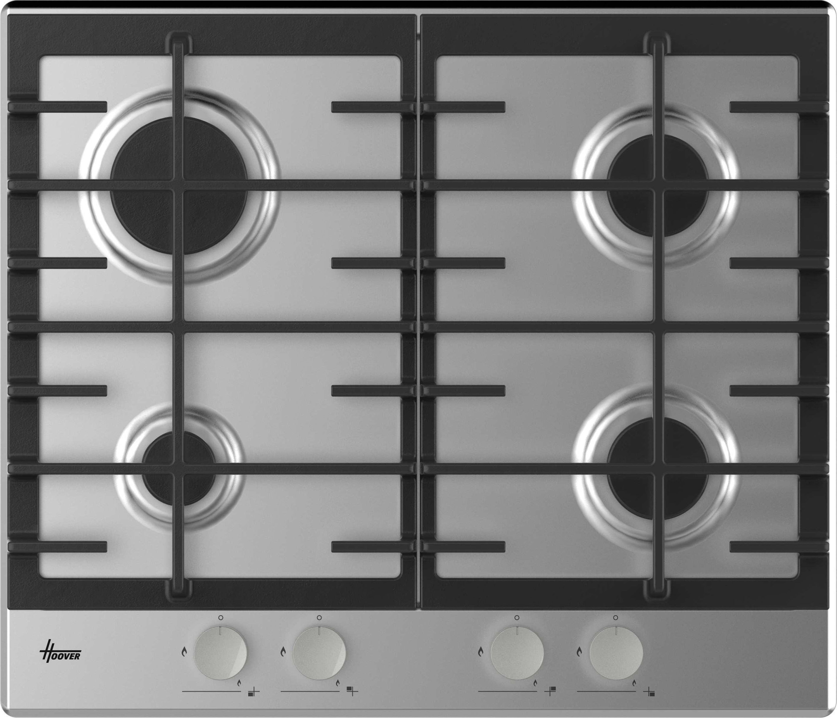 Hoover HHG6BRMX 4 Burner Gas Hob - Stainless Steel