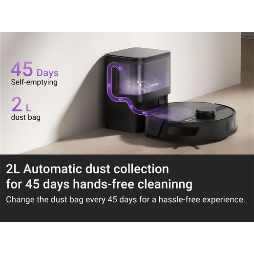 Eureka N6 plus Robotic Vacuum Cleaner - Black - Annotation - dust capcity shot