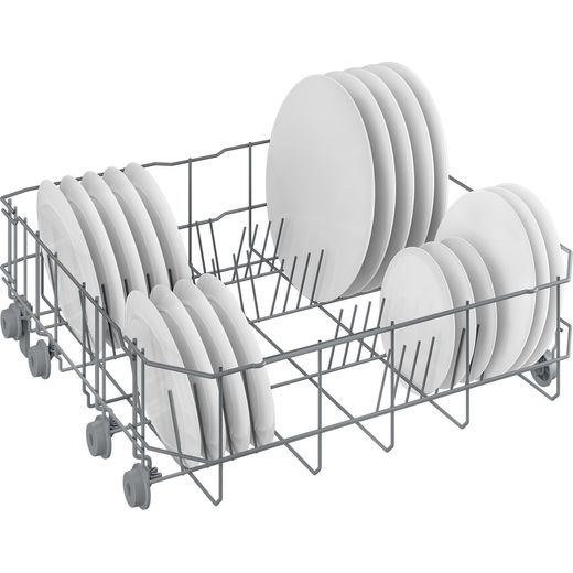 Beko b300 Integrated Standard Dishwasher - Stainless Steel - right basket perpsective shot 