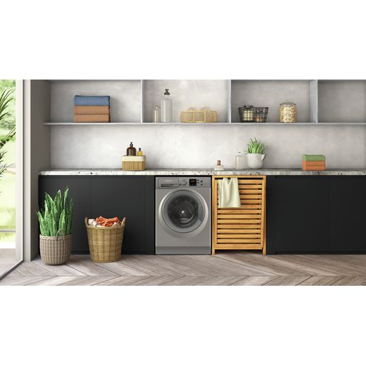 Hotpoint NSWM 1146 GG UK 11kg Washing Machine with 1400 rpm - Graphite - Washing machine in laundry room