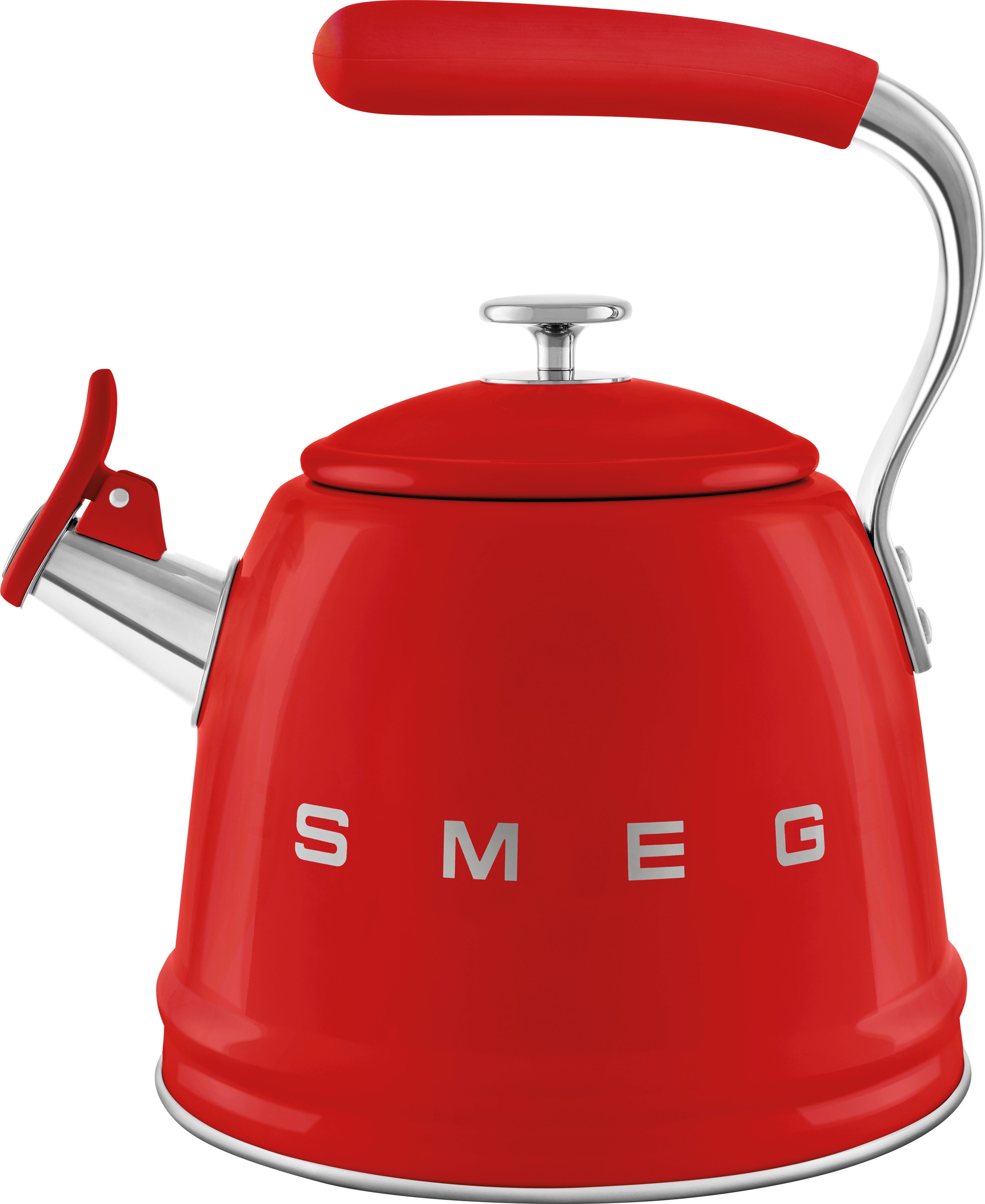 Smeg 50's Style WKF01RD Whistling Hob Kettle - Red, Red