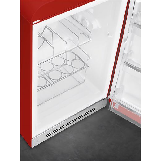 Smeg 50s Style Right Hand Hinged Home Bar FAB10HRRD6 97cm High Fridge - Red - Top view inside shot