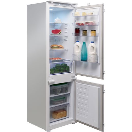 Beko HarvestFresh™ BCFD4V73 178cm High 70/30 Integrated Frost Free Fridge Freezer with Sliding Door Fixing Kit - White - Right perpsective shot