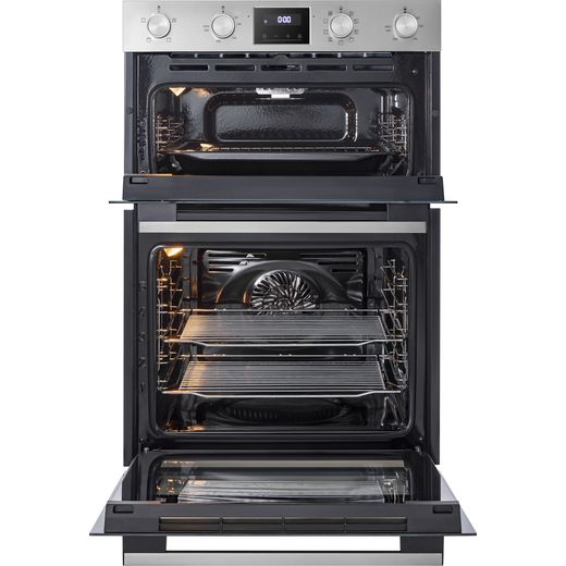 Midea MBOD70M30D0-SS Built In Electric Double Oven - Stainless Steel  - front with door open shot