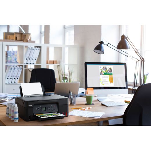 Canon PIXMA G3570 Inkjet Printer - Black - Printer on office desk