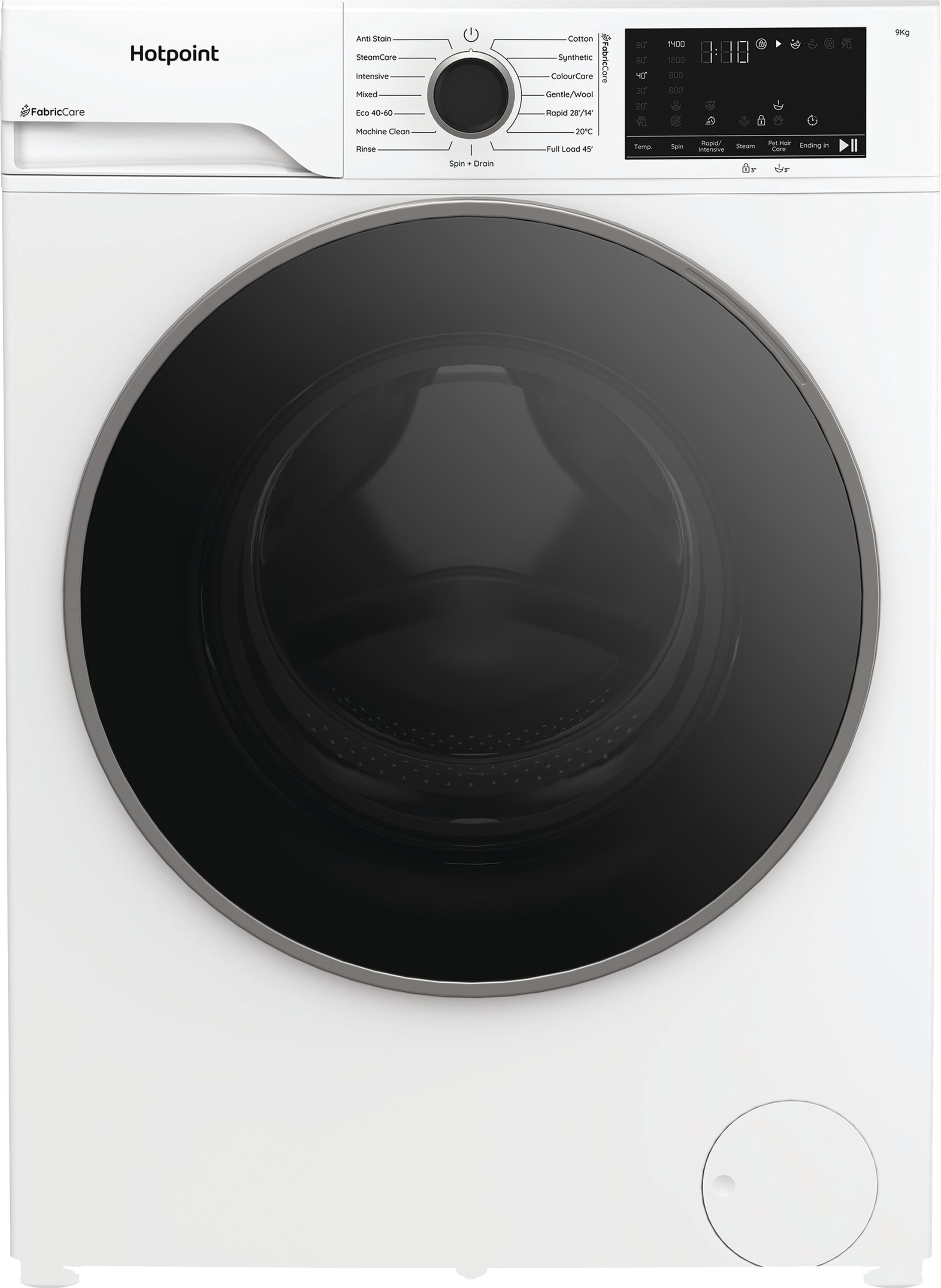 Image of Hotpoint Fabric Care HBCA 93 CARE UK 9kg Washing Machine with 1400 rpm - White - A Rated, White