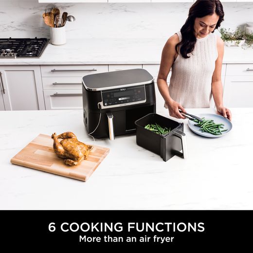Ninja Foodi Max Dual Zone AF451UK Air Fryer - Black - Annotation - 6 cooking function shot