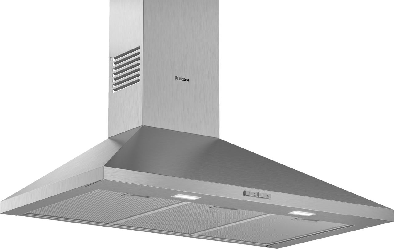 Image of Bosch Series 2 DWP94BC50B 90cm Chimney Cooker Hood - Stainless Steel, Stainless Steel