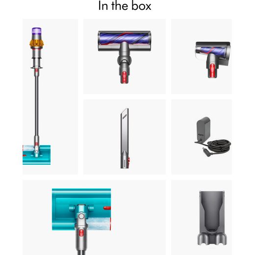 Dyson V15s Detect Submarine™ Wet and Dry Cleaner - Nickel / Yellow - Annotation - What's in the box