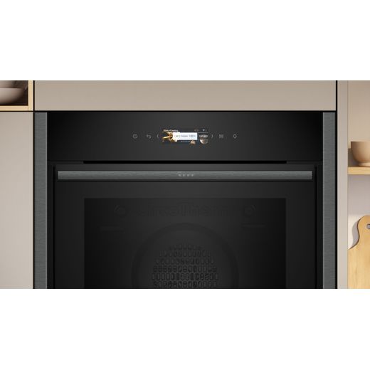 NEFF N70 Slide & Hide® Built In Electric Single Oven - Graphite - Control panel shot