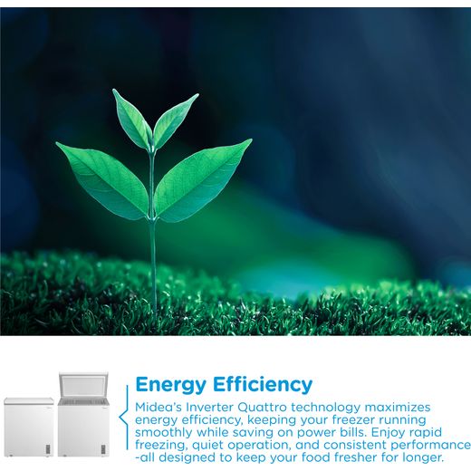Midea MDRC284FZE01 Chest Freezer - White - Annotation - Energy efficient shot